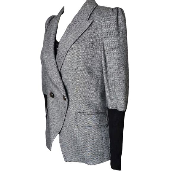 Veronica Beard Bayard Dickey Colorblock Jacket in Herringbone Grey Size 4 - Picture 10 of 14